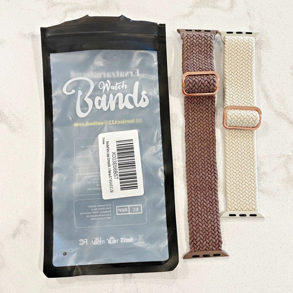 Ersatzarmband Adjustable Stretch Wristwatch Band Fits Apple Watch Ivory Cocoa